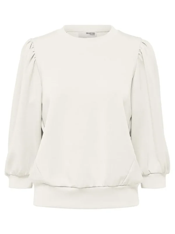 Hættetrøjer & Sweatshirts | Toppe Og Bluser>SELECTED PUFÆRME SWEATSHIRT White