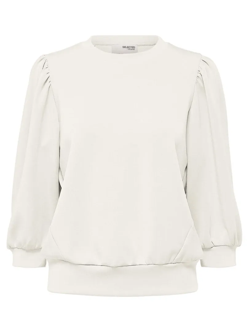 pufrme_sweatshirt_4-6.webp Hættetrøjer & Sweatshirts | Toppe Og Bluser>SELECTED PUFÆRME SWEATSHIRT White