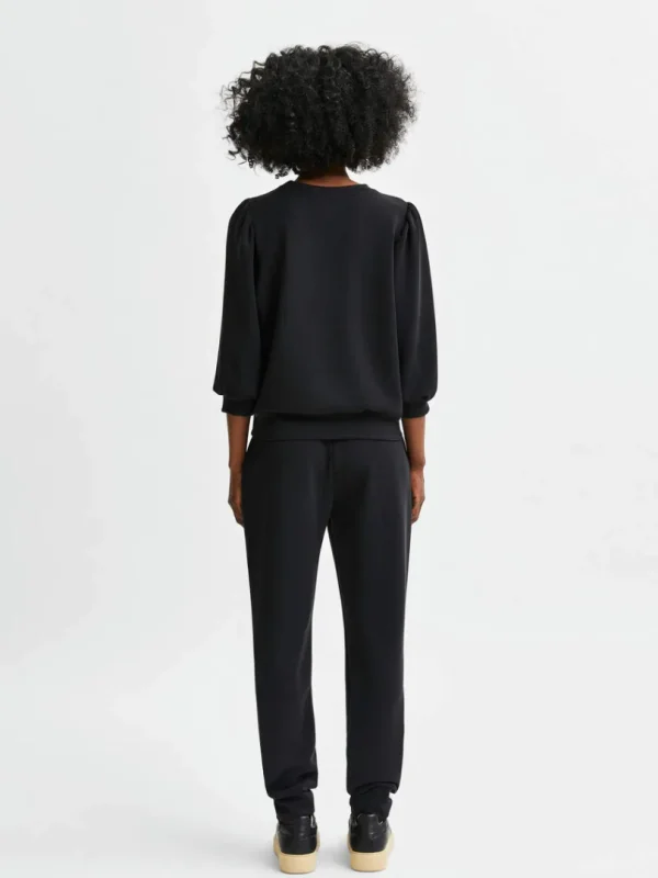 Hættetrøjer & Sweatshirts | Toppe Og Bluser>SELECTED PUFÆRME SWEATSHIRT Black