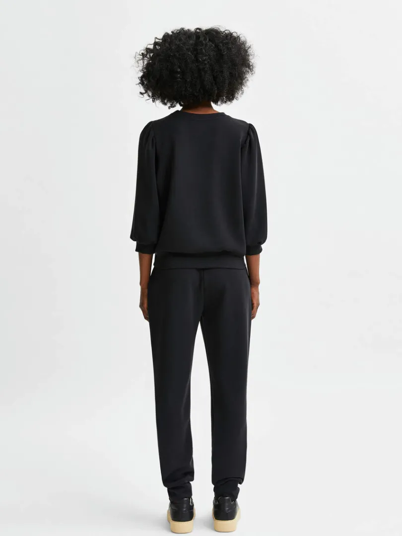 pufrme_sweatshirt_4-7.webp Hættetrøjer & Sweatshirts | Toppe Og Bluser>SELECTED PUFÆRME SWEATSHIRT Black