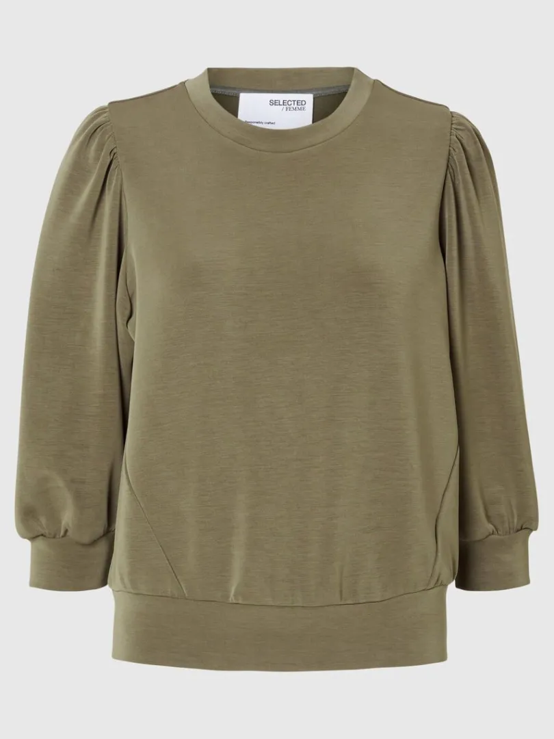 pufrme_sweatshirt_5-2.webp Toppe Og Bluser>SELECTED PUFÆRME SWEATSHIRT Green