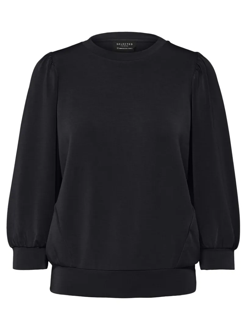 pufrme_sweatshirt_5-5.webp Hættetrøjer & Sweatshirts | Toppe Og Bluser>SELECTED PUFÆRME SWEATSHIRT Black