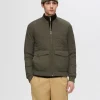 Overtøj>SELECTED QUILTET BOMBERJAKKE Grey