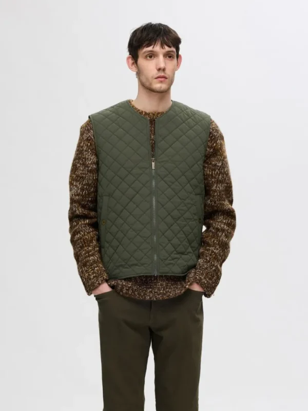 Overtøj>SELECTED QUILTET DYNEVEST Green