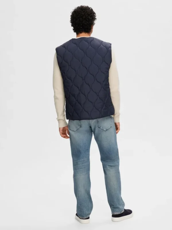 Overtøj>SELECTED QUILTET VEST Blue