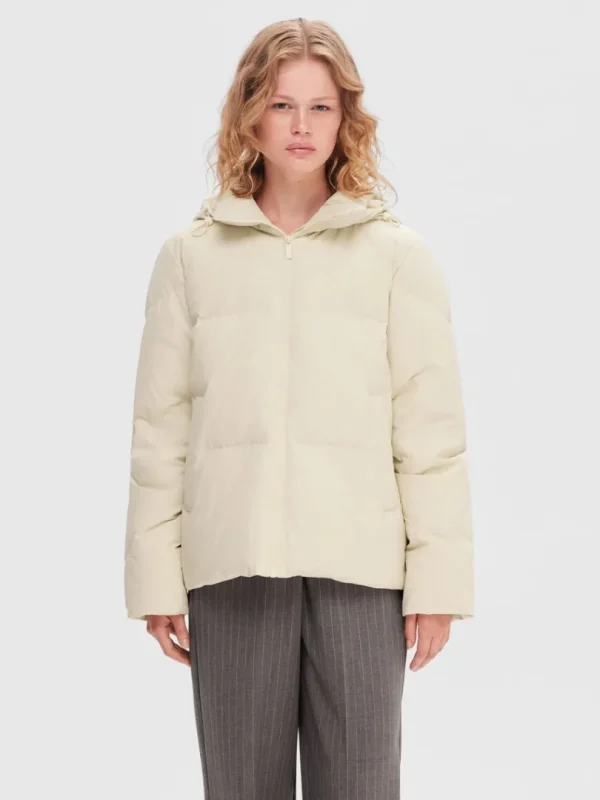 Overtøj>SELECTED RE:DOWN® PUFFERJAKKE Beige