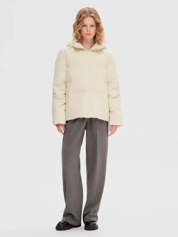 Overtøj>SELECTED RE:DOWN® PUFFERJAKKE Beige