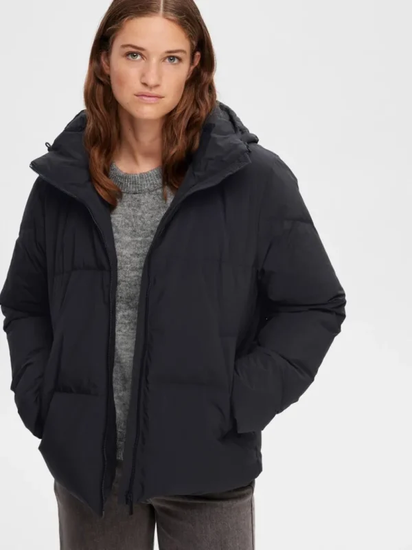 Overtøj>SELECTED RE:DOWN® PUFFERJAKKE Black