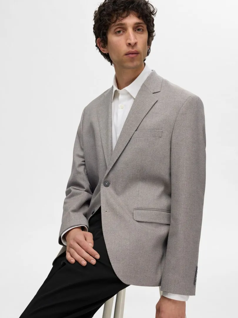 regular_fit_blazer_2-2.webp Jakkesæt & Blazers>SELECTED REGULAR FIT BLAZER Beige