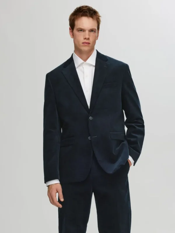 Jakkesæt & Blazers>SELECTED REGULAR FIT FLØJL BLAZER Blue
