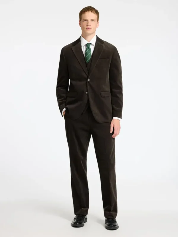 Jakkesæt & Blazers>SELECTED REGULAR FIT FLØJL BLAZER Brown