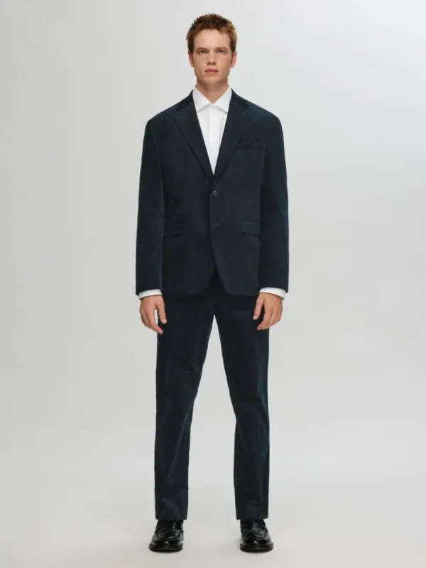 Jakkesæt & Blazers>SELECTED REGULAR FIT FLØJL BLAZER Blue