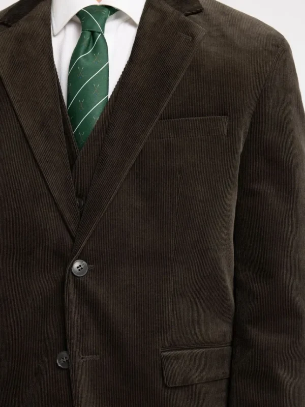 Jakkesæt & Blazers>SELECTED REGULAR FIT FLØJL BLAZER Brown