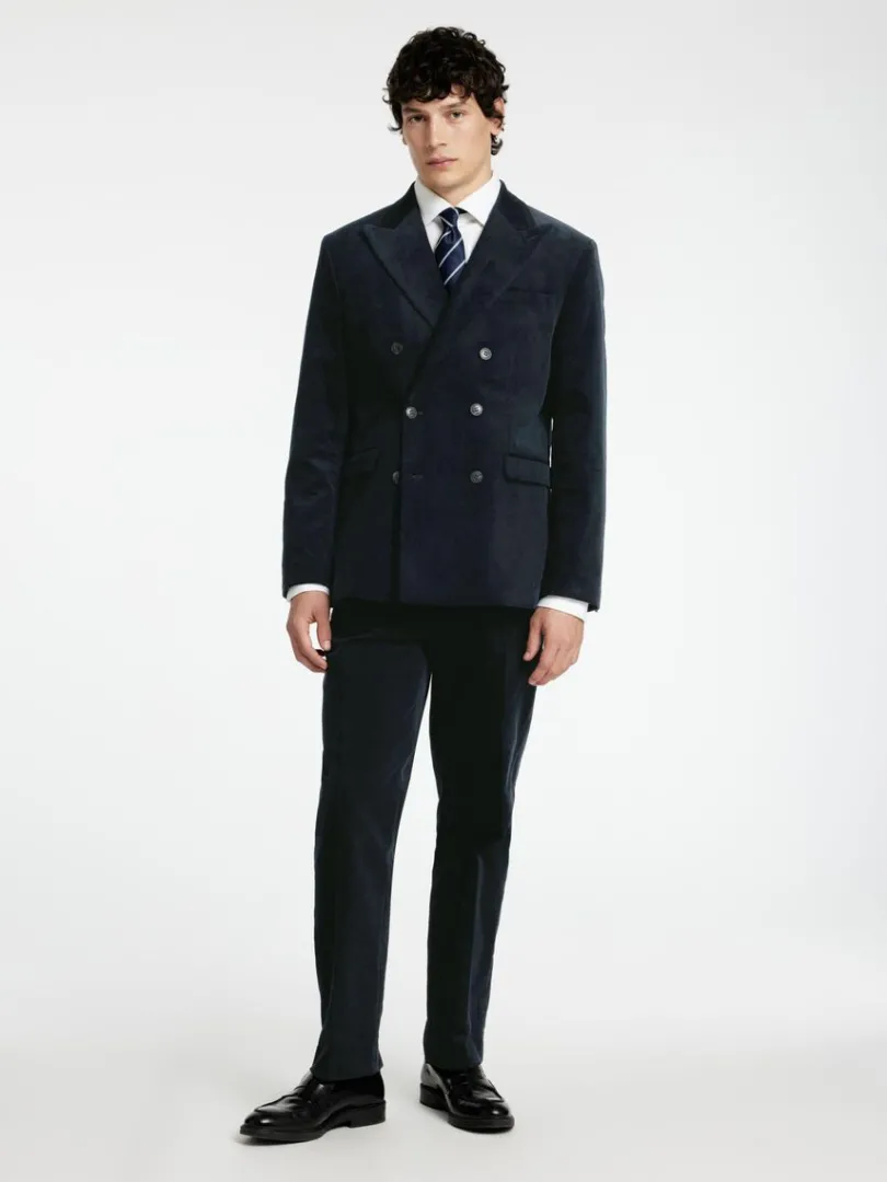 regular_fit_fljl_dobbeltr_1.webp Jakkesæt & Blazers>SELECTED REGULAR FIT FLØJL DOBBELTRADET BLAZER Blue