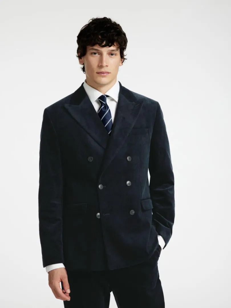 regular_fit_fljl_dobbeltr_2.webp Jakkesæt & Blazers>SELECTED REGULAR FIT FLØJL DOBBELTRADET BLAZER Blue