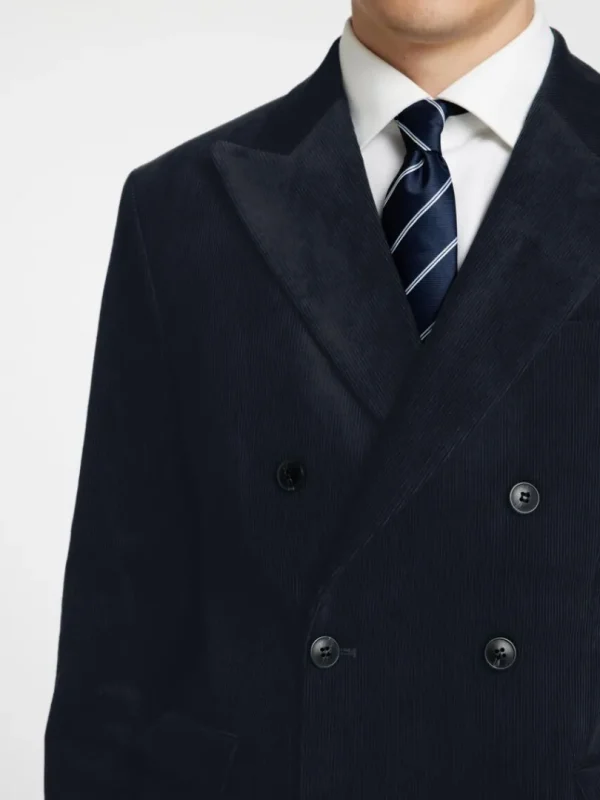 Jakkesæt & Blazers>SELECTED REGULAR FIT FLØJL DOBBELTRADET BLAZER Blue