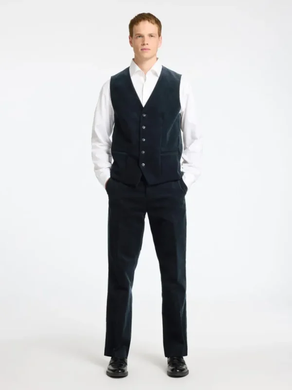 Jakkesæt & Blazers>SELECTED REGULAR FIT FLØJL VEST Blue