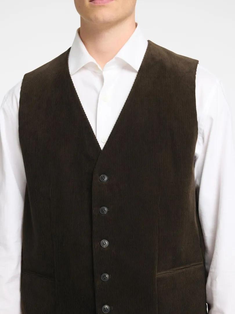 regular_fit_fljl_vest_3-1.webp Jakkesæt & Blazers>SELECTED REGULAR FIT FLØJL VEST Brown