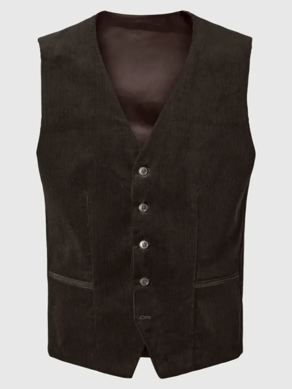Jakkesæt & Blazers>SELECTED REGULAR FIT FLØJL VEST Brown