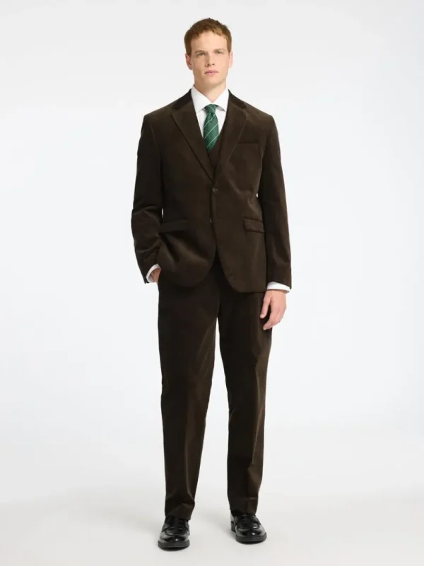 Bukser | Jakkesæt & Blazers>SELECTED REGULAR FIT FLØJLSBUKSER Brown