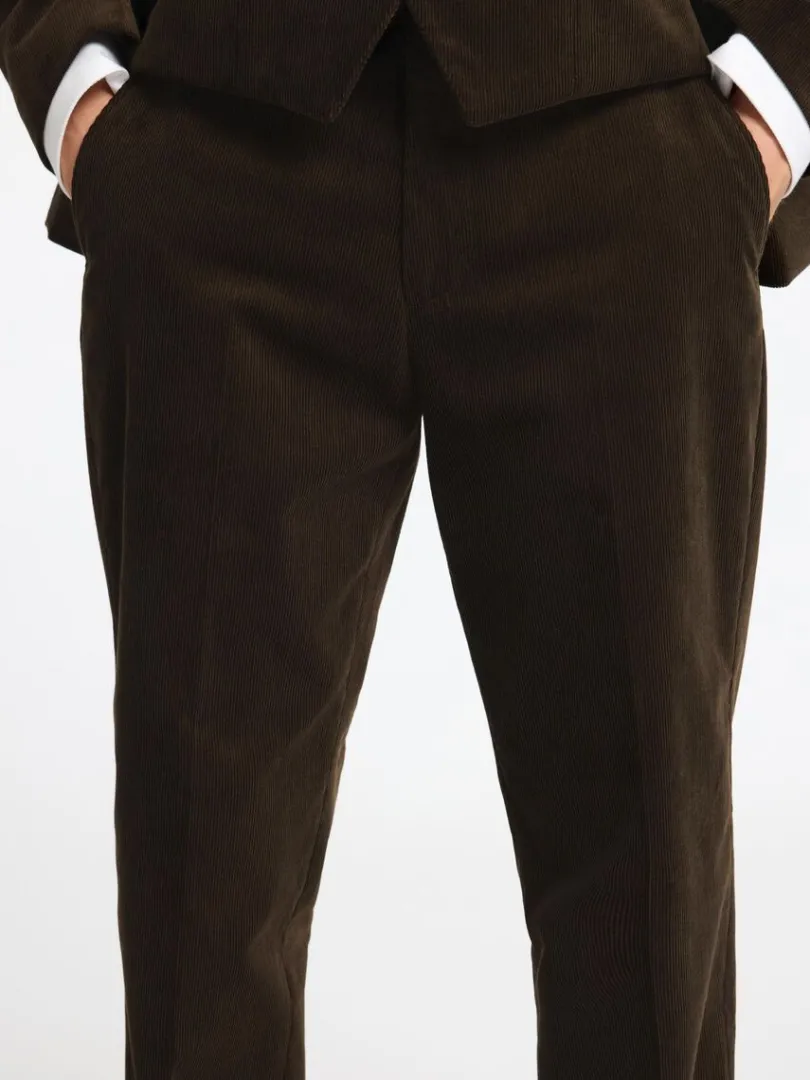 regular_fit_fljlsbukser_5.webp Bukser | Jakkesæt & Blazers>SELECTED REGULAR FIT FLØJLSBUKSER Brown