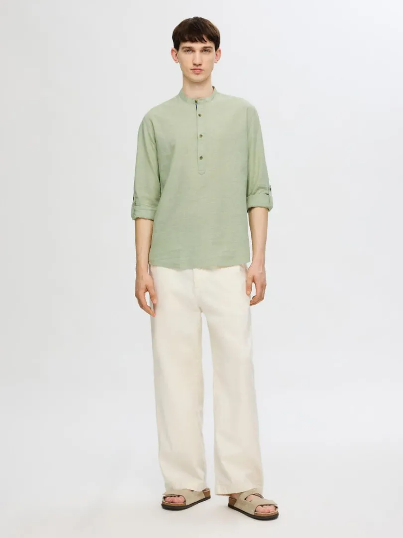 regular_fit_langrmet_skjo_2.webp Skjorter>SELECTED REGULAR FIT LANGÆRMET SKJORTE Green