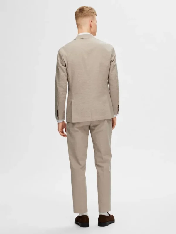 Jakkesæt & Blazers>SELECTED REGULAR FIT SEERSUCKER BLAZER Beige