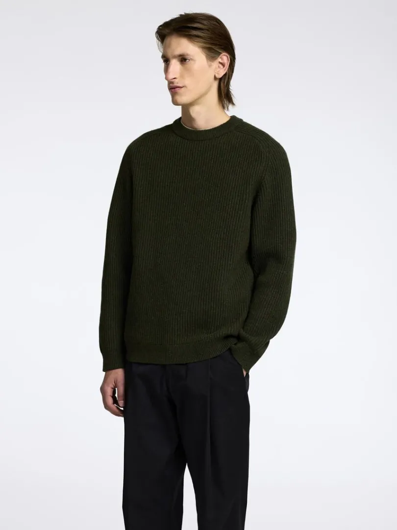 regular_fit_sweater_med_r_0-1.webp Strik>SELECTED REGULAR FIT SWEATER MED RUND HALS Green