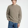 Strik>SELECTED REGULAR FIT SWEATER MED RUND HALS Brown