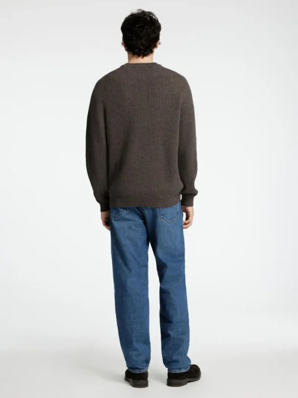 Strik>SELECTED REGULAR FIT SWEATER MED RUND HALS Brown