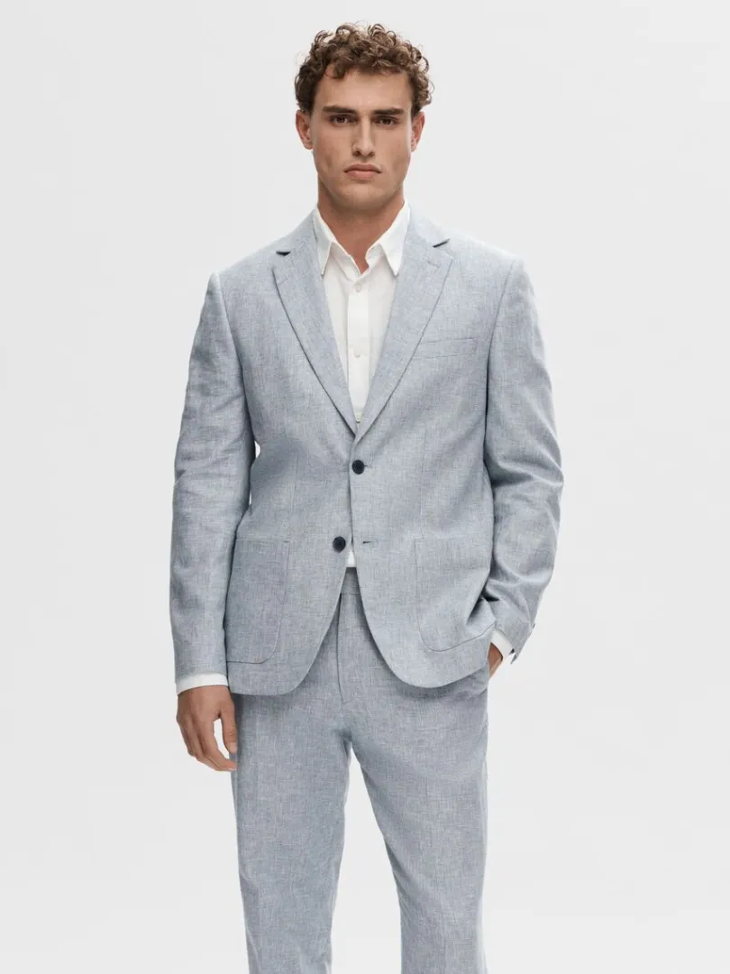 regular_pasform_enkeltrad_0.webp Jakkesæt & Blazers>SELECTED REGULAR PASFORM ENKELTRADET BLAZER Blue