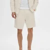 Shorts>SELECTED REGULAR PASFORM SHORTS Beige