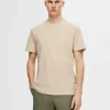 T-shirts>SELECTED REGULAR PASFORM T-SHIRT Beige