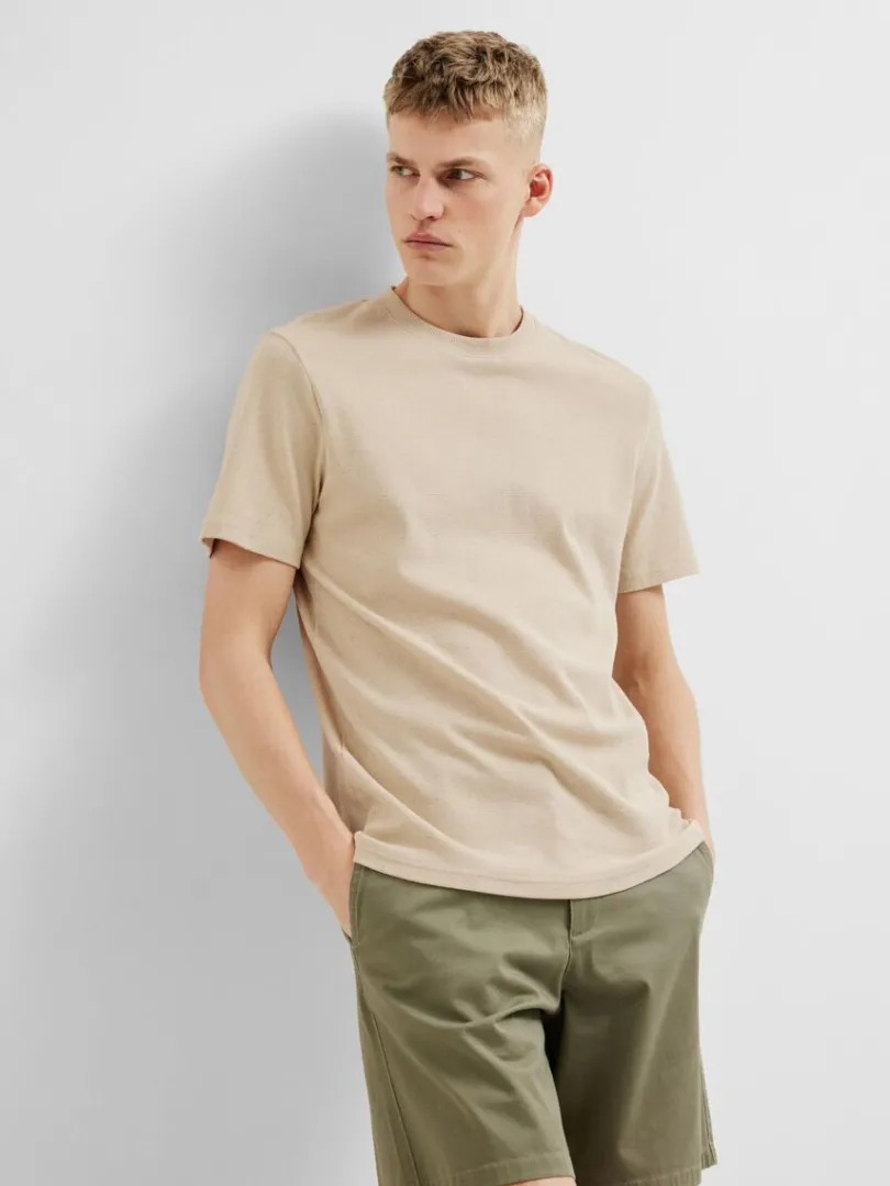 regular_pasform_tshirt_2.webp T-shirts>SELECTED REGULAR PASFORM T-SHIRT Beige