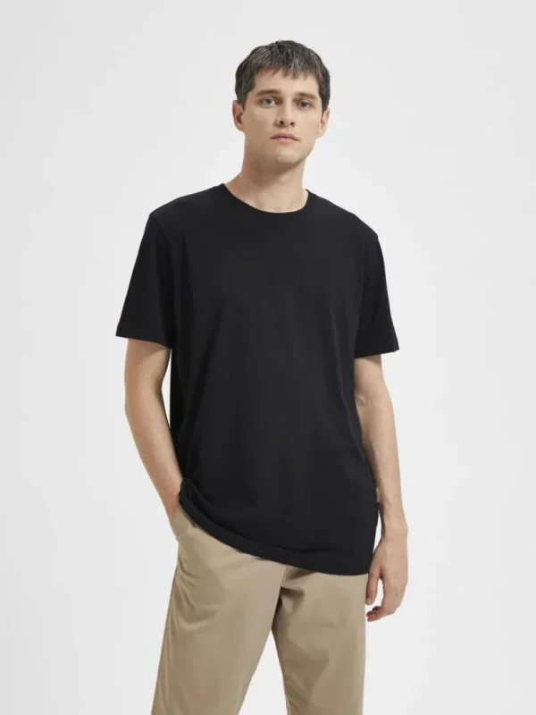 T-shirts>SELECTED REGULAR T-SHIRT Black