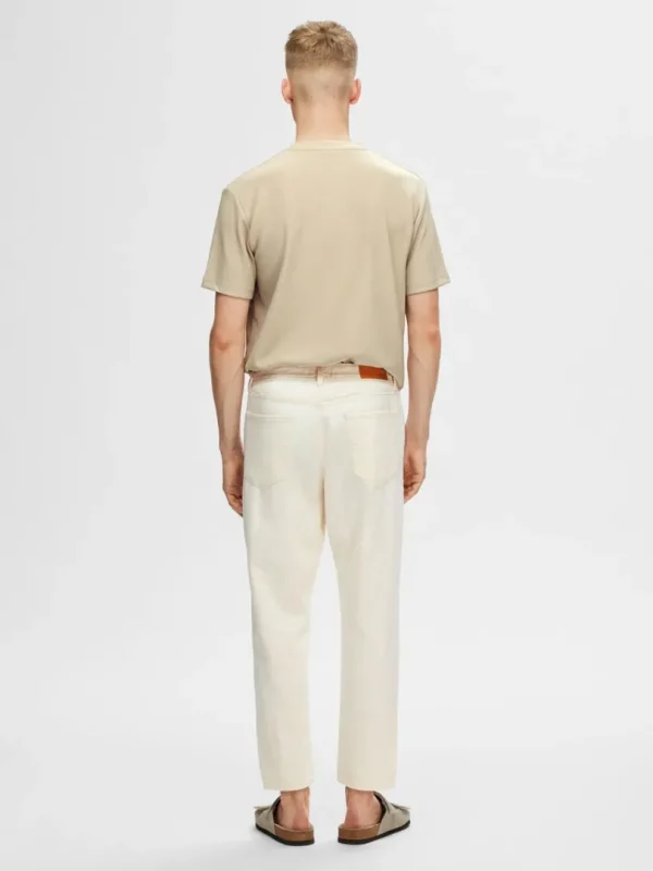 Jeans>SELECTED 180 RELAXED FIT CROPPED JEANS Beige