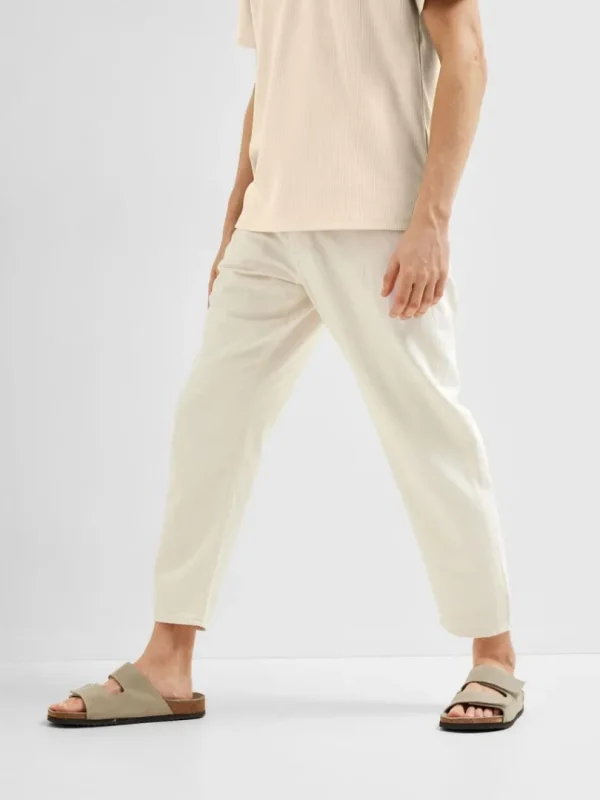 Jeans>SELECTED 180 RELAXED FIT CROPPED JEANS Beige