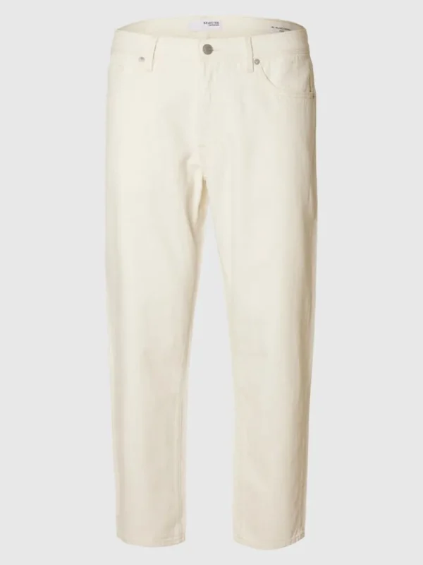 Jeans>SELECTED 180 RELAXED FIT CROPPED JEANS Beige