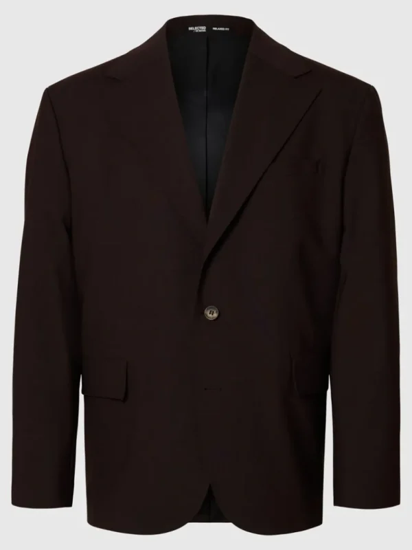 Jakkesæt & Blazers>SELECTED RELAXED FIT ENKELTRADET BLAZER Brown