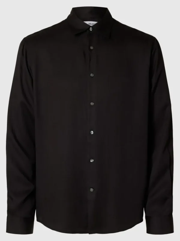 Skjorter>SELECTED RELAXED FIT SATINSKJORTE Black