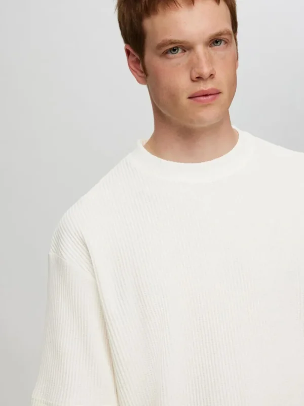 T-shirts>SELECTED RELAXED FIT VAFLET T-SHIRT White