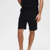Shorts>SELECTED RIBBEDE SHORTS Black