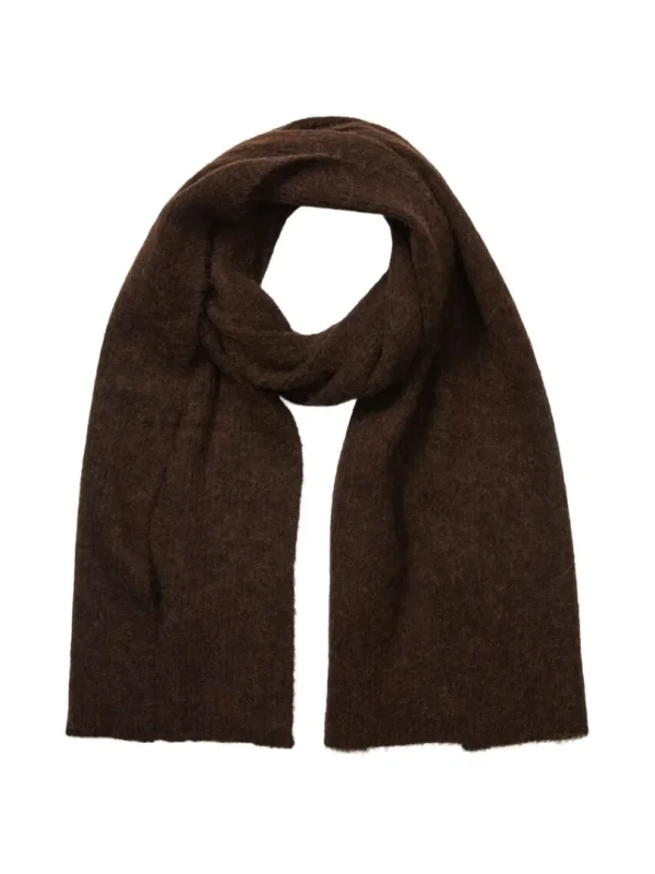 Accessories>SELECTED RIBBET HALSTØRKLÆDE Brown