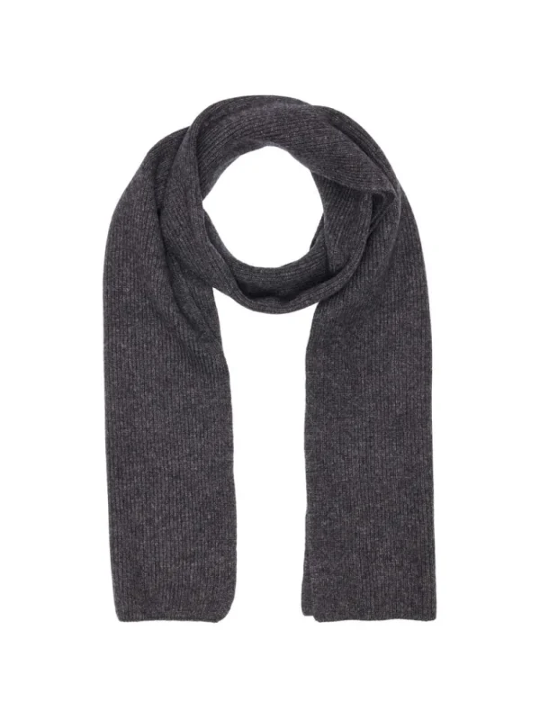 Accessories>SELECTED RIBBET HALSTØRKLÆDE Grey