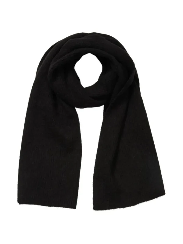 Accessories>SELECTED RIBBET HALSTØRKLÆDE Black