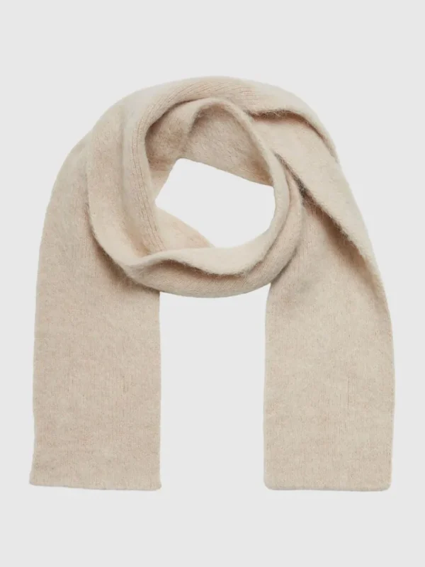 Accessories>SELECTED RIBBET HALSTØRKLÆDE Beige