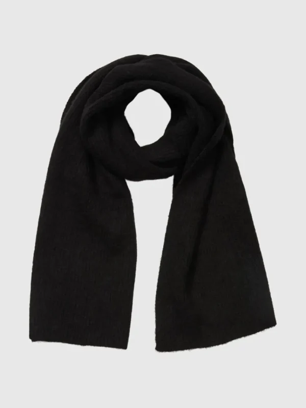 Accessories>SELECTED RIBBET HALSTØRKLÆDE Black