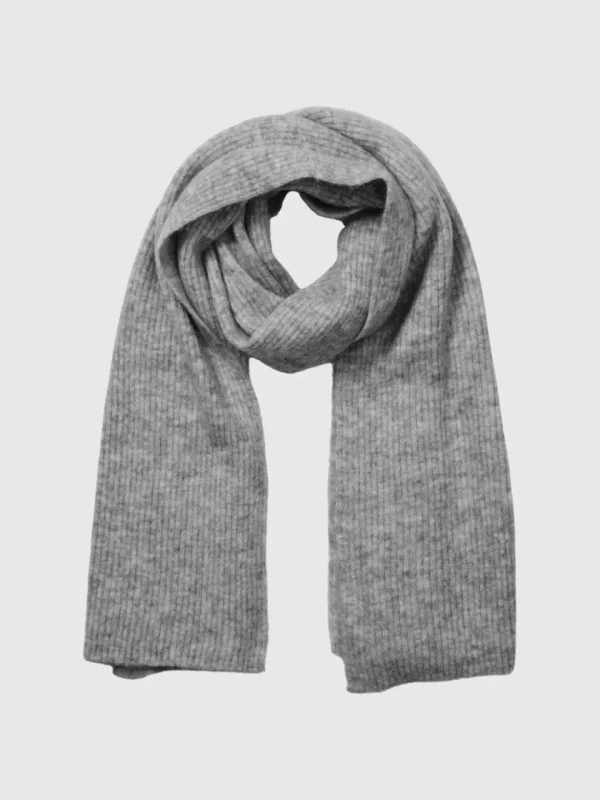 Accessories>SELECTED RIBBET HALSTØRKLÆDE Grey