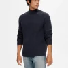 Strik>SELECTED RIBBET PULLOVER Blue