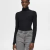 Strik>SELECTED RIBBET RULLEKRAVE Black
